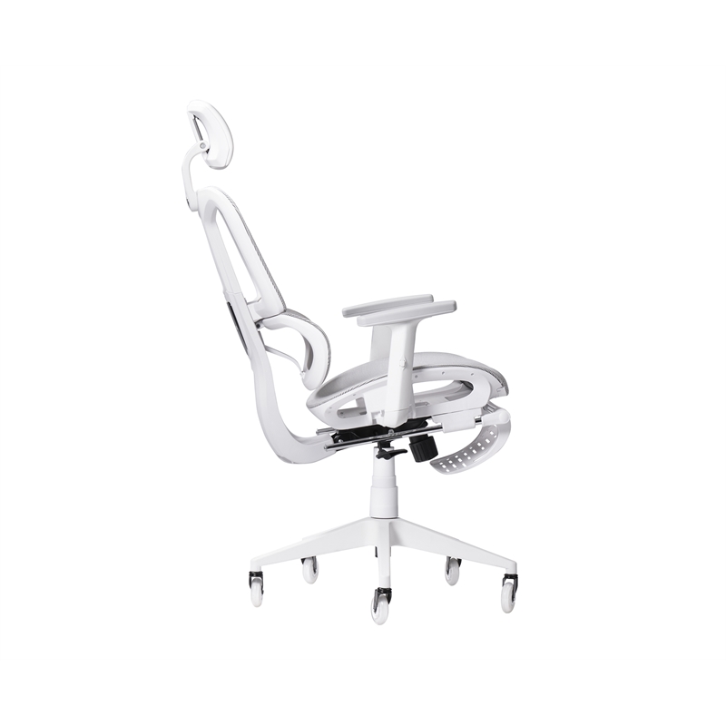 Techni Mobili Modern Sport Mesh Fabric Gaming Chair in White/Gray