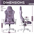 Techni Mobili Modern Sport Velvet Fabric Gaming Chair in Purple