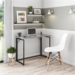 Techni Mobili Modern Wood & Steel Metal Folding Desk in Gray/Black
