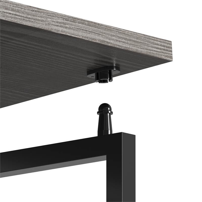 Techni Mobili Modern Wood & Steel Metal Folding Desk in Gray/Black