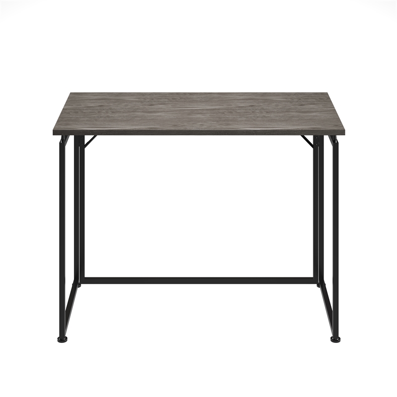 Techni Mobili Modern Wood & Steel Metal Folding Desk in Gray/Black