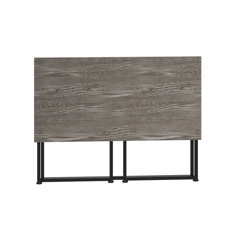 Techni Mobili Modern Wood & Steel Metal Folding Desk in Gray/Black
