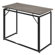 Techni Mobili Modern Wood & Steel Metal Folding Desk in Gray/Black