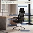 Techni Mobili Modern Mesh & Plastic Essential Ergonomic Office Chair in Black