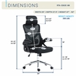 Techni Mobili Modern Mesh & Plastic Essential Ergonomic Office Chair in Black