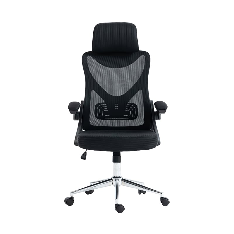 Techni Mobili Modern Mesh & Plastic Essential Ergonomic Office Chair in Black