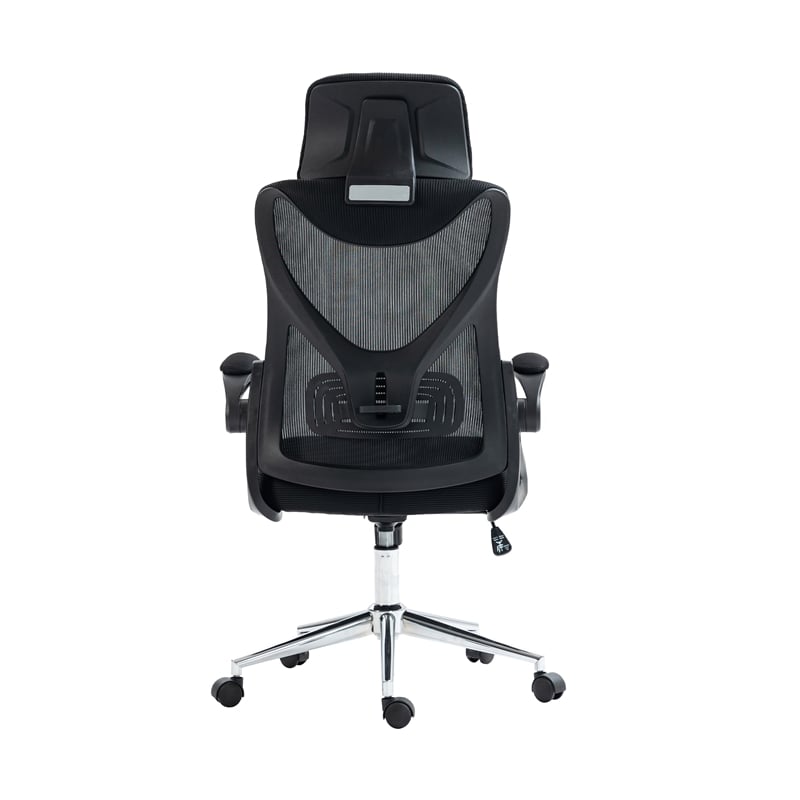 Techni Mobili Modern Mesh & Plastic Essential Ergonomic Office Chair in Black