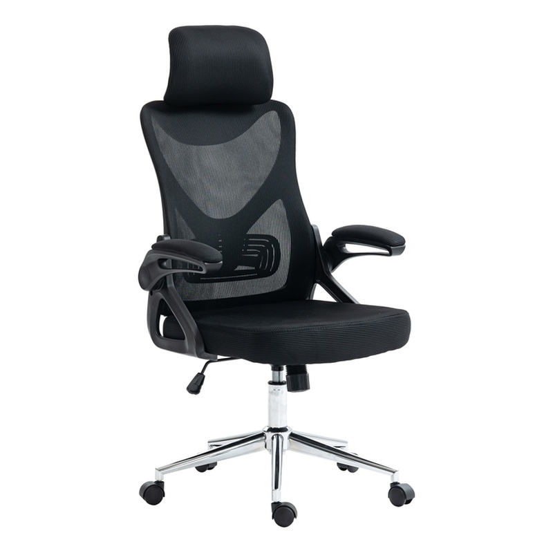 Techni Mobili Modern Mesh & Plastic Essential Ergonomic Office Chair in Black