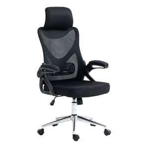 Techni Mobili Modern Mesh & Plastic Essential Ergonomic Office Chair in Black
