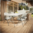 Techni Home 6 FT Granite White Folding Table