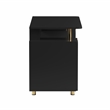 Techni Mobili Executive Desk with 3 Drawers and Cabinet - Black and Gold