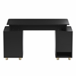 Techni Mobili Executive Desk with 3 Drawers and Cabinet - Black and Gold