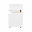 Techni Mobili Executive Desk with 3 Drawers and Cabinet - White and Gold