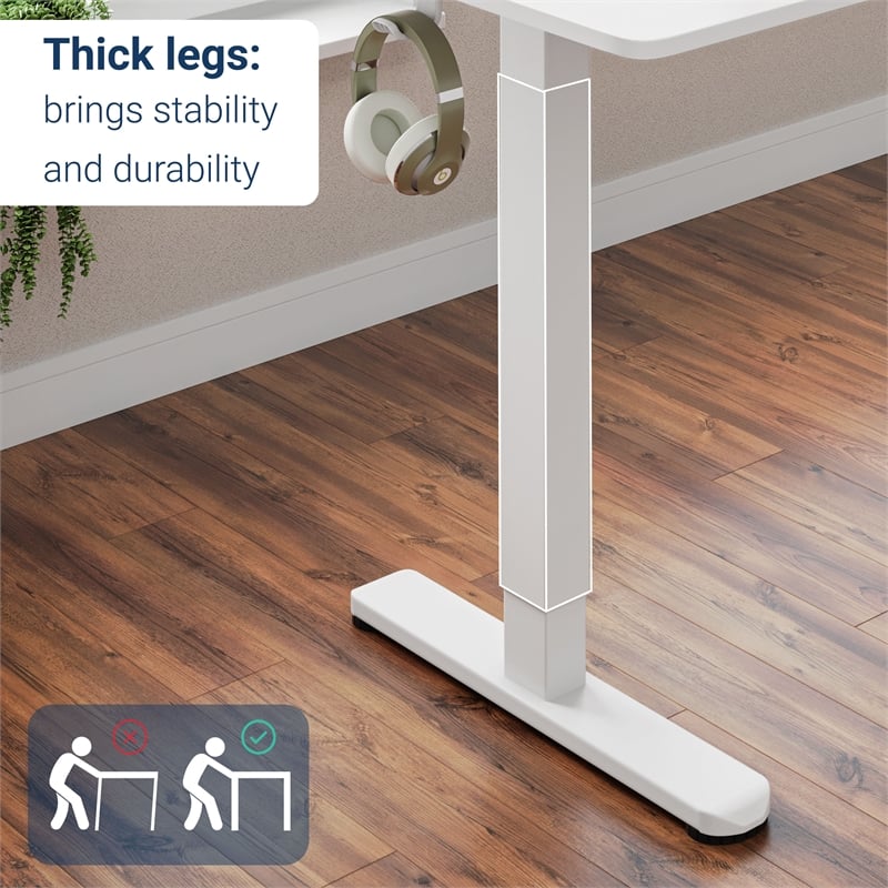 Techni Mobili 47.25in. W Electric Standing Desk - White