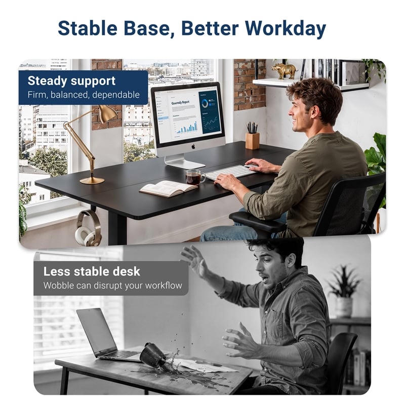 Techni Mobili 47.25in. W Electric Standing Desk - Black