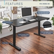 Techni Mobili 55in. W Electric Standing Desk - Black
