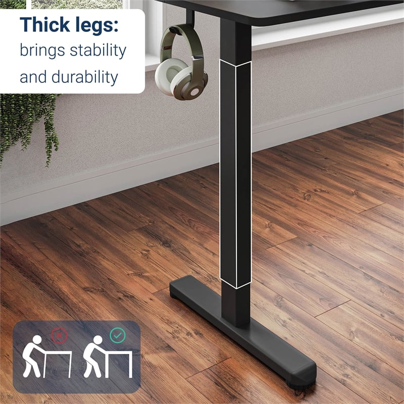 Techni Mobili 55in. W Electric Standing Desk - Black