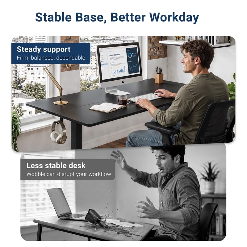 Techni Mobili 55in. W Electric Standing Desk - Black