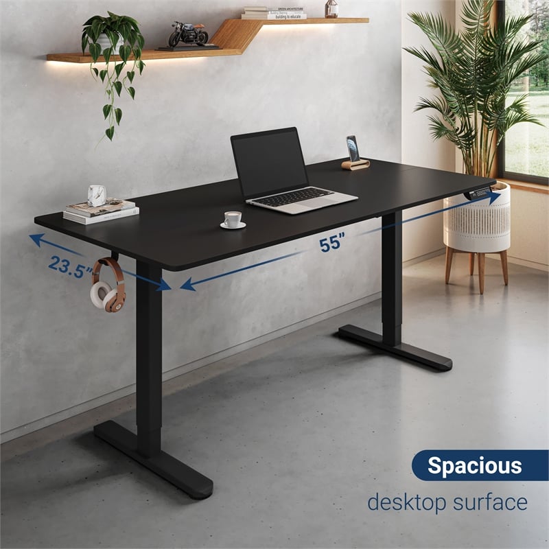 Techni Mobili 55in. W Electric Standing Desk - Black