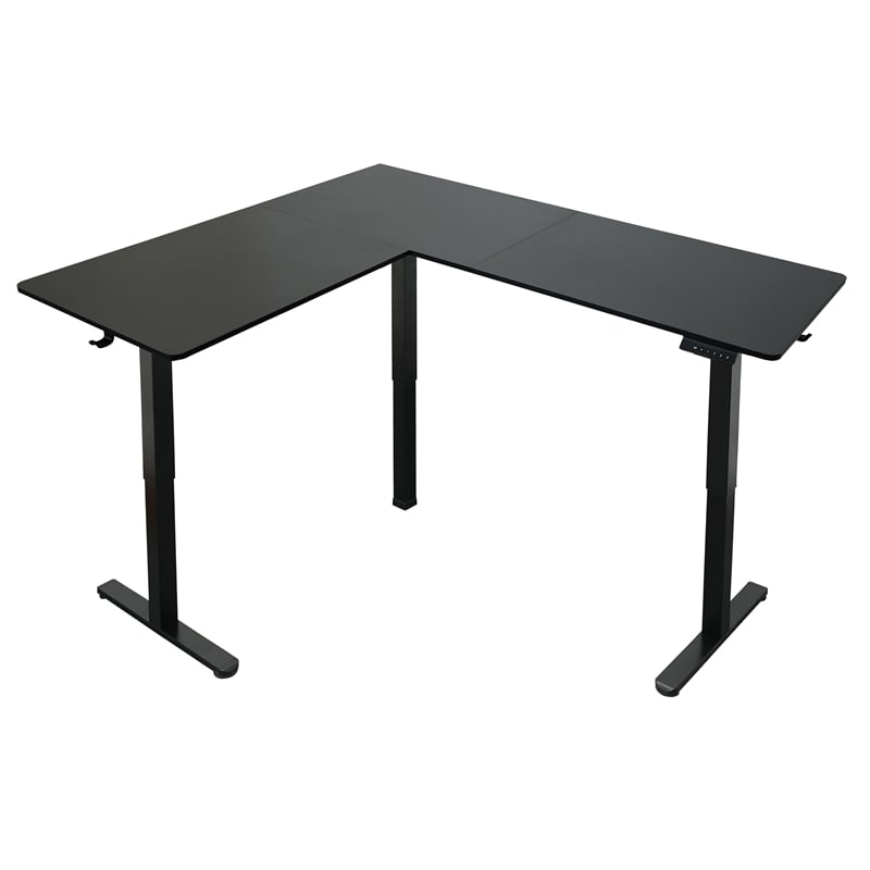 Techni Mobili 63in. W L-Shaped Electric Standing Desk - Black