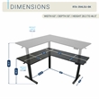 Techni Mobili 63in. W L-Shaped Electric Standing Desk - Black