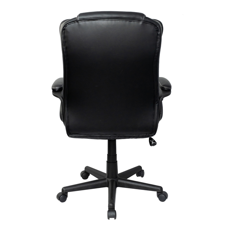 Techni Mobili High-Back Ergonomic Office Chair - Black Faux Leather
