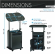 Techni Mobili Black Rolling Laptop Cart - Adjustable Height Desk with Storage