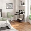 Techni Mobili Wood & Steel Compact Computer Cart with Storage in Graphite Gray