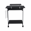 Techni Mobili Wood & Steel Compact Computer Cart with Storage in Graphite Gray