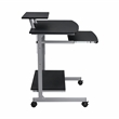 Techni Mobili Wood & Steel Compact Computer Cart with Storage in Graphite Gray