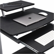 Techni Mobili Wood & Steel Compact Computer Cart with Storage in Graphite Gray