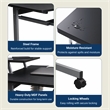 Techni Mobili Wood & Steel Compact Computer Cart with Storage in Graphite Gray