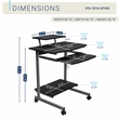 Techni Mobili Wood & Steel Compact Computer Cart with Storage in Graphite Gray