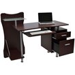 Techni Mobili Engineered Wood Computer Desk in Chocolate