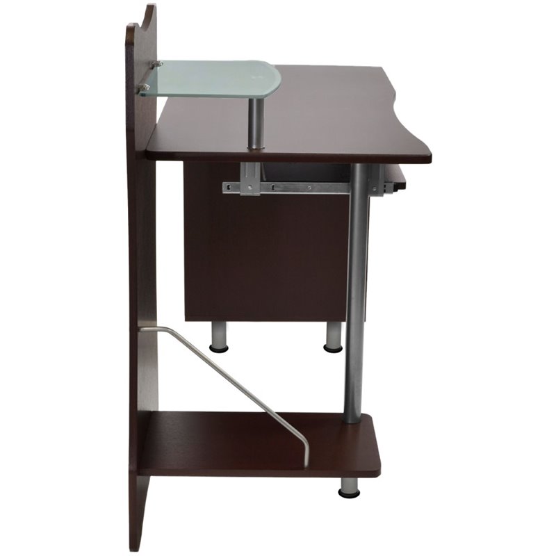 Techni Mobili Engineered Wood Computer Desk in Chocolate