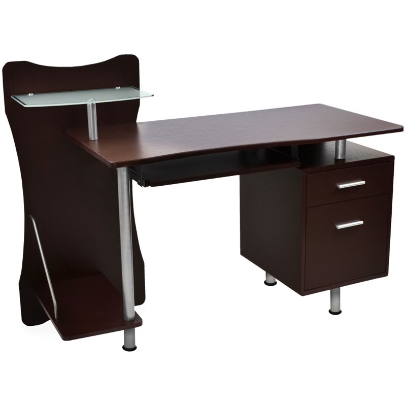 Techni Mobili Engineered Wood Computer Desk in Chocolate