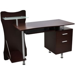 Techni Mobili Engineered Wood Computer Desk in Chocolate