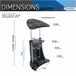 Techni Mobili Deluxe Sit-to-Stand Rolling Laptop Cart With Storage in Black