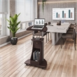 Techni Mobili Deluxe Sit-to-Stand Rolling Laptop Cart With Storage in Chocolate
