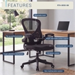 Techni Mobili Black Mesh Office Chair with Lumbar Support and Flip-Up Arms