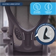 Techni Mobili Black Mesh Office Chair with Lumbar Support and Flip-Up Arms