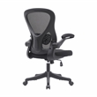 Techni Mobili Black Mesh Office Chair with Lumbar Support and Flip-Up Arms