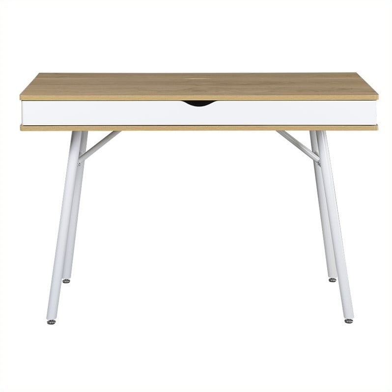 Techni Mobili Workstation with Cord Management and Storage in Pine