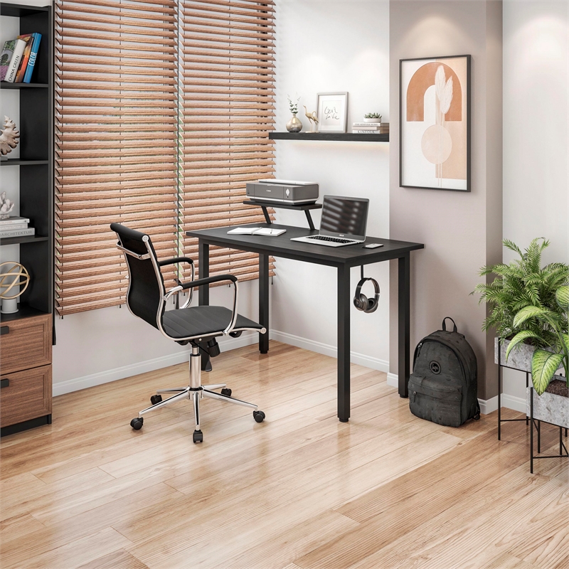 Techni Mobili Modern Medium Back Task Chair in Chrome/Black