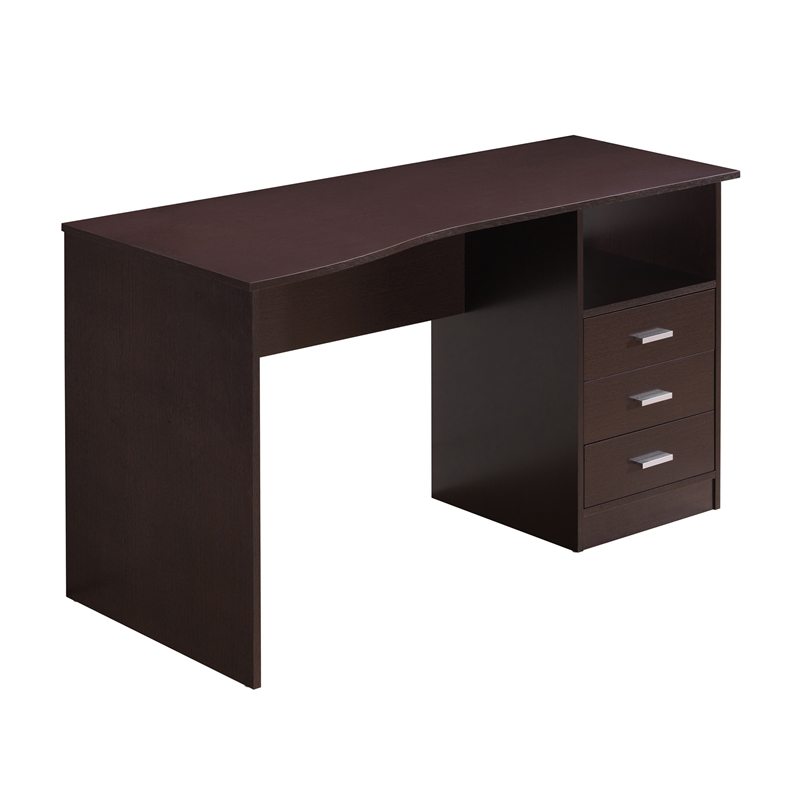 Techni Mobili Classy Computer Desk with 3 Drawers in Espresso