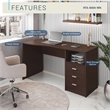Techni Mobili Classy Computer Desk with 3 Drawers in Espresso