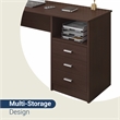 Techni Mobili Classy Computer Desk with 3 Drawers in Espresso
