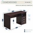 Techni Mobili Classy Computer Desk with 3 Drawers in Espresso