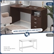 Techni Mobili Classy Computer Desk with 3 Drawers in Espresso