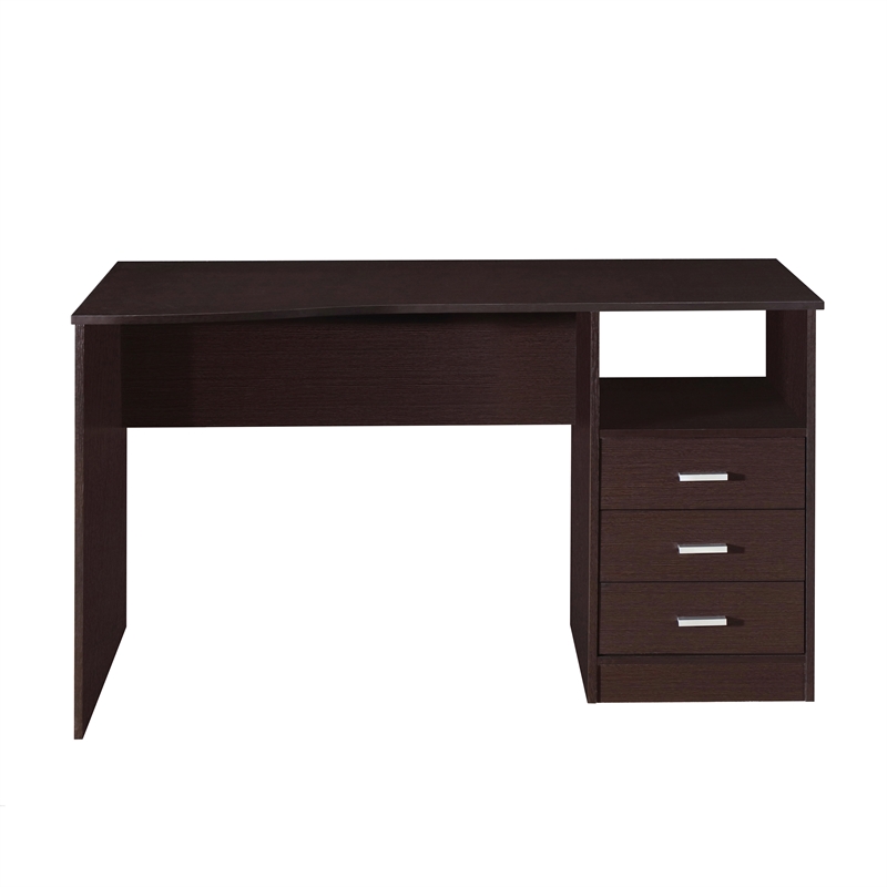 Techni Mobili Classy Computer Desk with 3 Drawers in Espresso